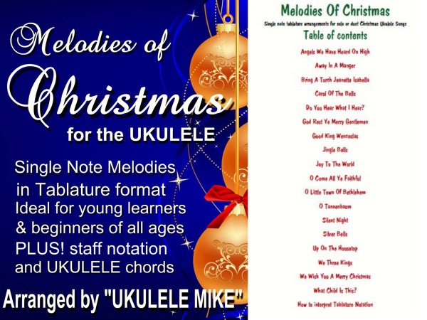 Melodies of Christmas - Tablature format by UKULELE MIKE