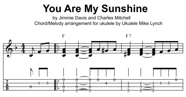 You are my sunshine music 1