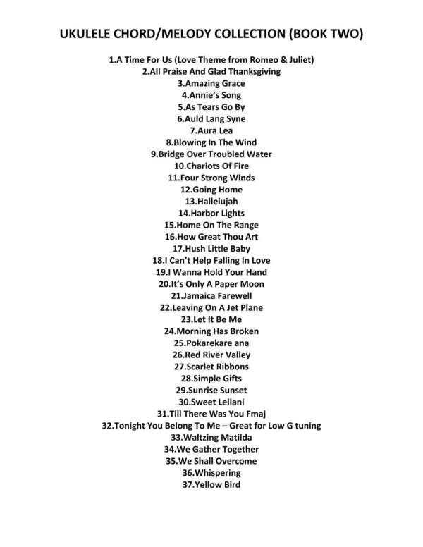 Table of contents for book 2